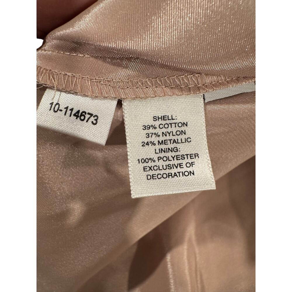NWT Ann Taylor pink and gold metallic lace formal sash cocktail dress Size 4 - Picture 7 of 13